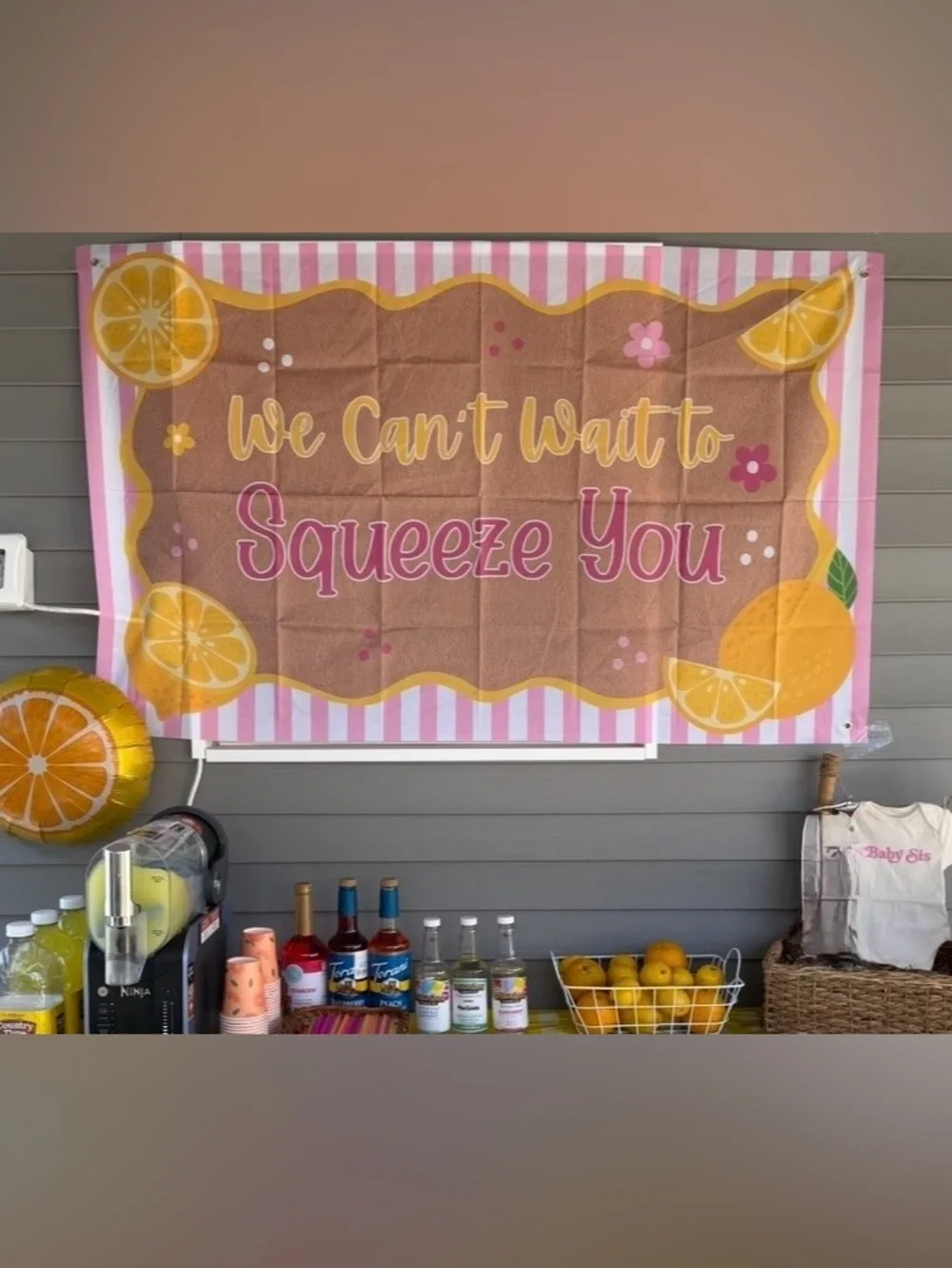 We Can't Wait to Squeeze Lemon Citrus You Backdrop Banner 5x3ft